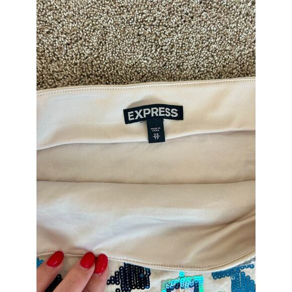 Express Sequins Mini Skirt size XS - Picture 5 of 6